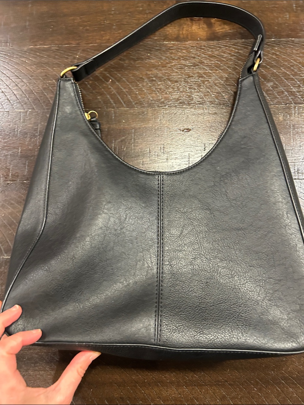 Sonoma Black Shoulder Bag with Gold-Tone Hardware